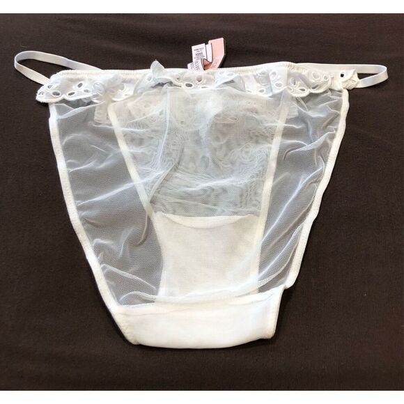 VICTORIA’S SECRET - NWT - L Sz L Dream Angels Sheer Eyelet-Trimmed String Bikini - Picture 13 of 14